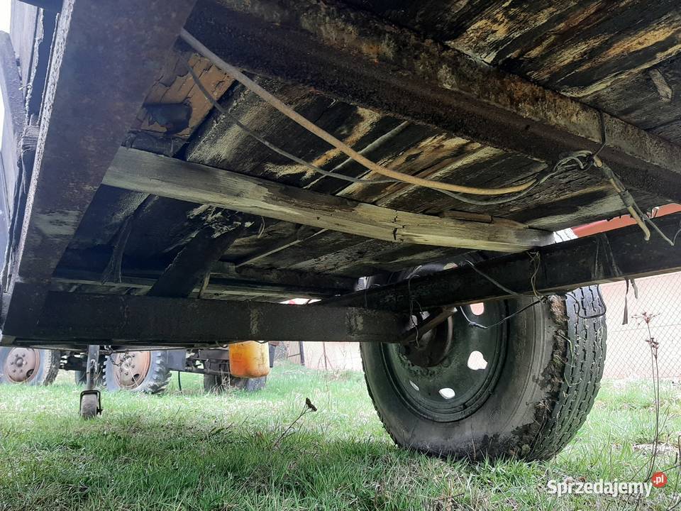 Przyczepa dwukolówka wóz masywna jednoosiową nieuszkodzony Rolnictwo podkarpackie Dębica