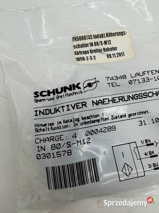 Schunk IN 80SM12 0301578 Czujnik indukcyjny Warszawa