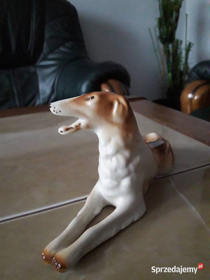 Royal Dux porcelanowy pies Chart Czechosłowacja lubelskie