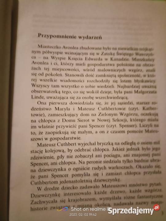 Ania z Zielonego wzgórza analizy lektury szkolne Warszawa