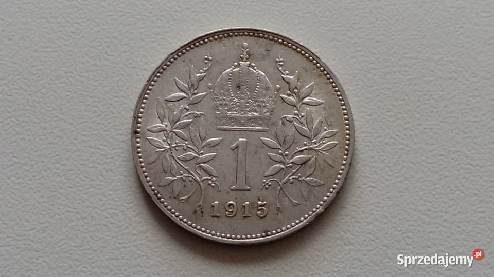Moneta 1 korona 1915 r Franciszek Józef I Srebro Mosina sprzedam