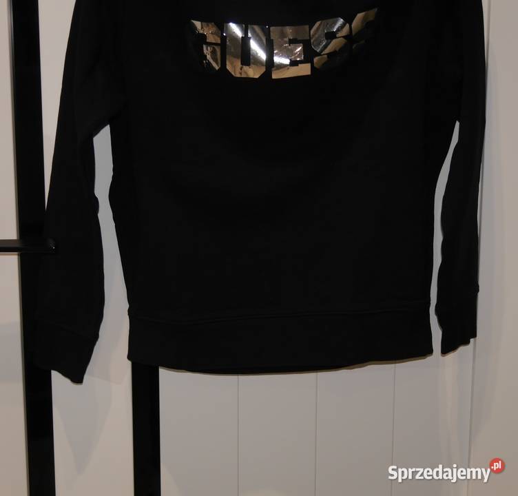 Guess świetna bluza na jedno ramię 36 S czarny Pozostałe Wrocław