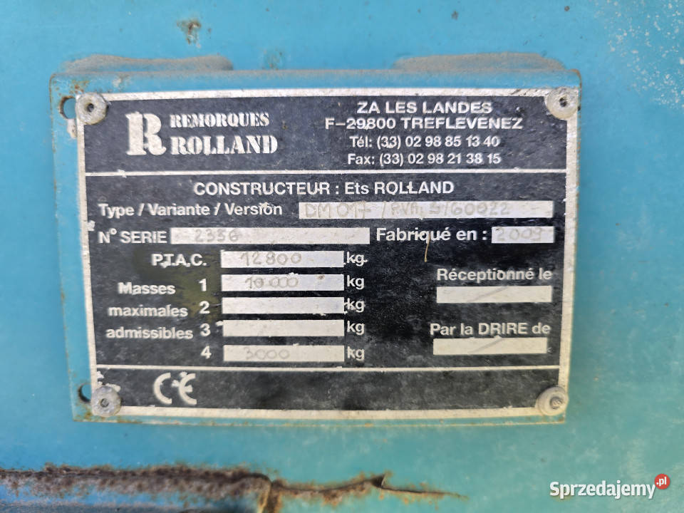 Przyczepa wywrotka ROLLAND Turbo Classic 917 10 podlaskie Baliki