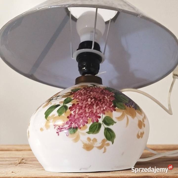 Lampa szkło opalinowe ręcznie malowane Francja