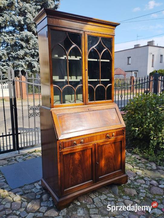 Sekretarzyk witryna stylowy brązowy dąb do Kalisz