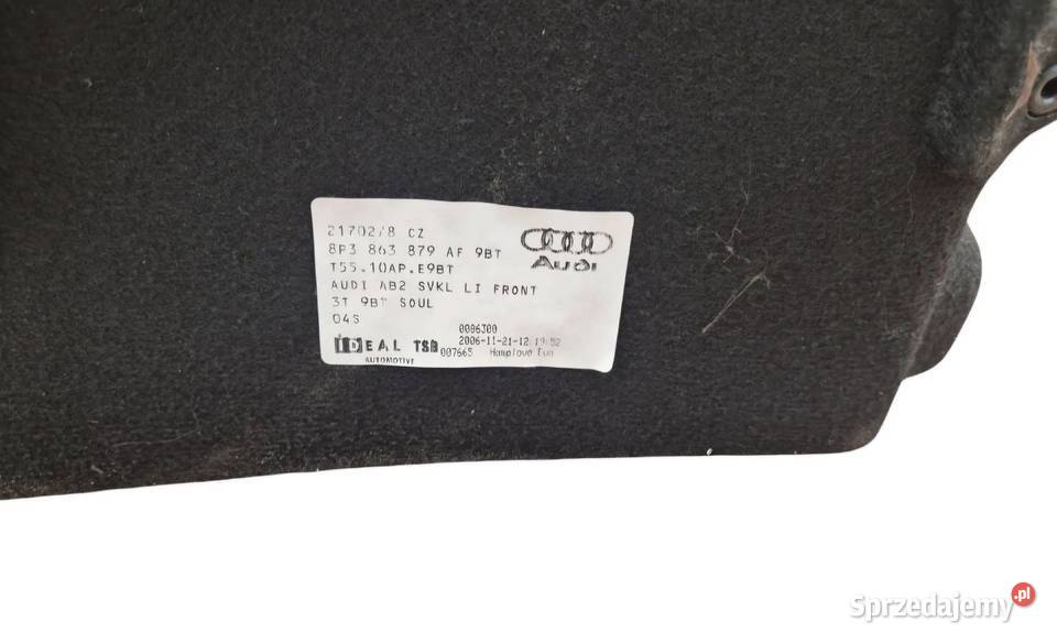 TAPICERKA BOCZEK BAGAŻNIKA LEWY AUDI A3 8P osobowe