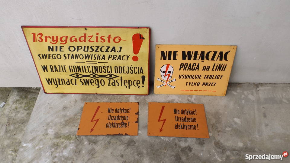 Stare tablice ostrzegawcze z prlu 4 warmińsko-mazurskie Grodziczno