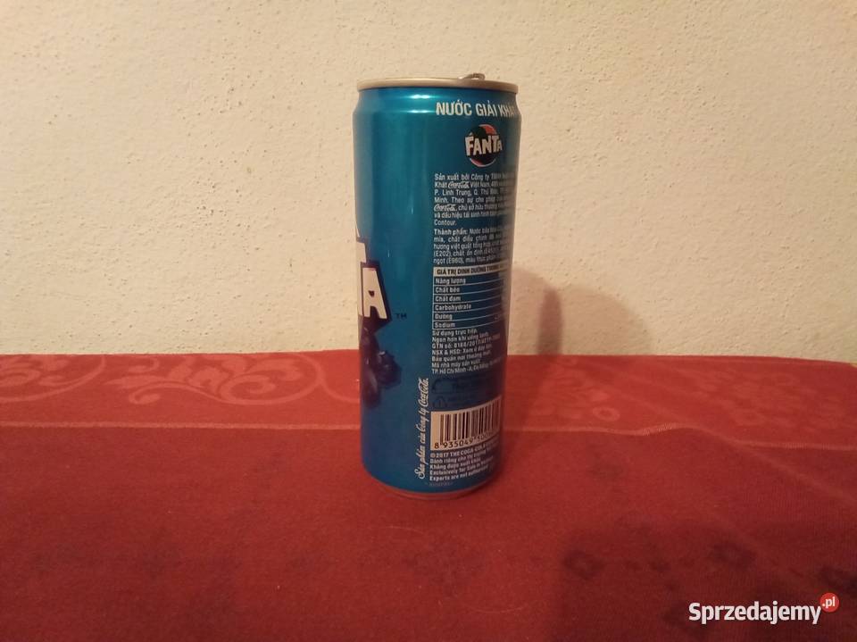 Pusta puszka fanta o smaku borówkowym Wietnam Warszawa