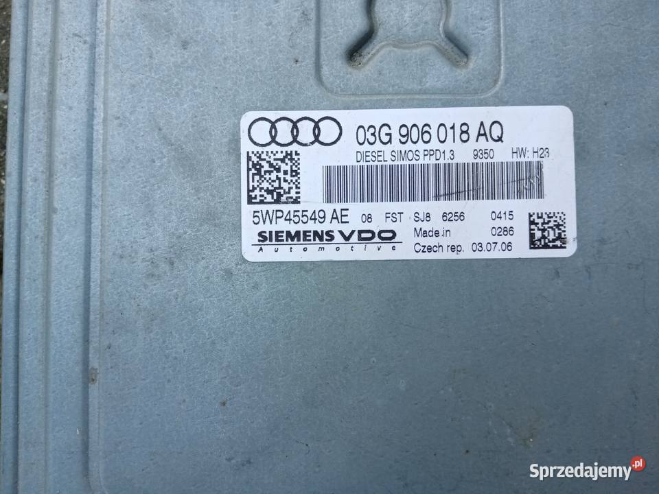 KOMPUTER STEROWNIK SILNIKA AUDI 03G906018AQ Komputery podkarpackie
