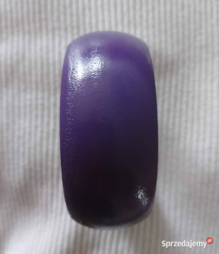 BRANSOLETKA drewniana bangle fioletowa sztywna Poznań