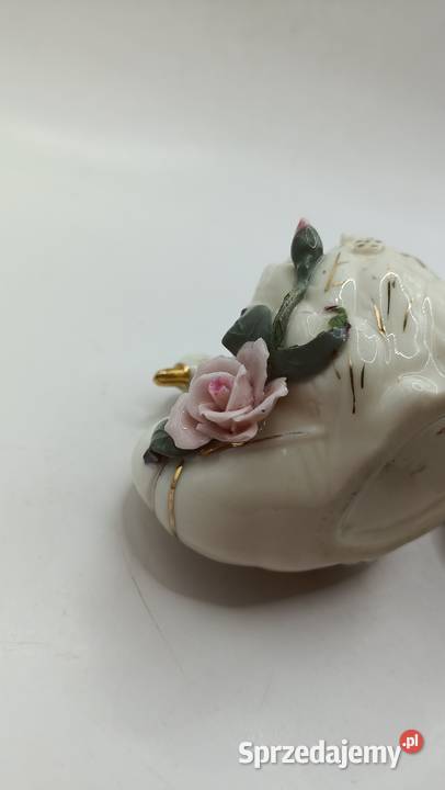 Figurki ceramiczne ptaki małe białe łabędzie lubelskie Zamość