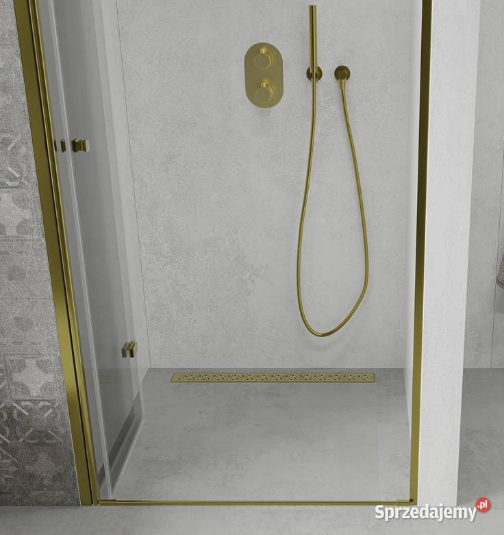 DRZWI PRYSZNICOWE SKŁADANE Złote Gold 70 do 120