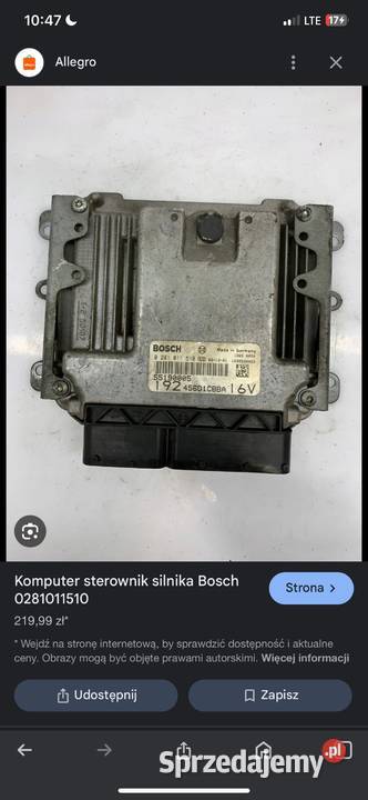 Sterownik silnika Fiat Stilo 19 JTD 55190005