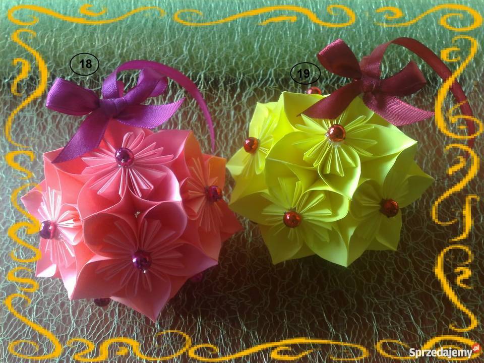 BOMBKI OZDOBY ŚWIĄTECZNE ORIGAMI KOMPLET 6 Dekoracje i ozdoby Brzozów