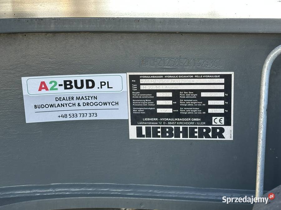 KOPARKA PRZEŁADUNKOWA LIEBHERR LH 22 M LITRONIC Rok produkcji 2021 wielkopolskie Tuliszków sprzedam