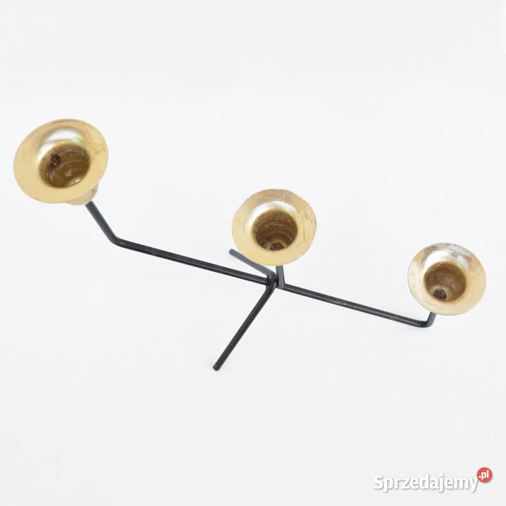 Minimalistyczny świecznik stołowy Belgia lata 70 wielokolorowy Warszawa