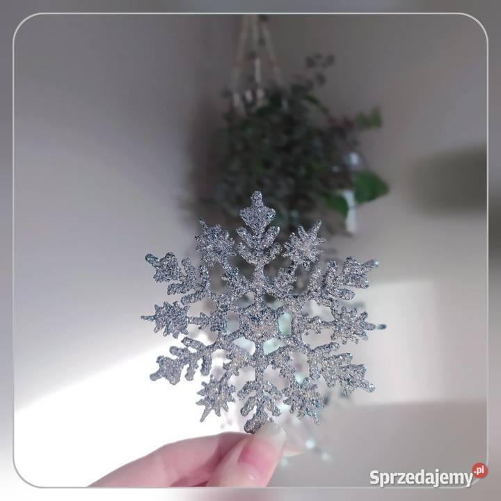 24 śnieżynki niebieskie turkusowe srebrne zachodniopomorskie Koszalin