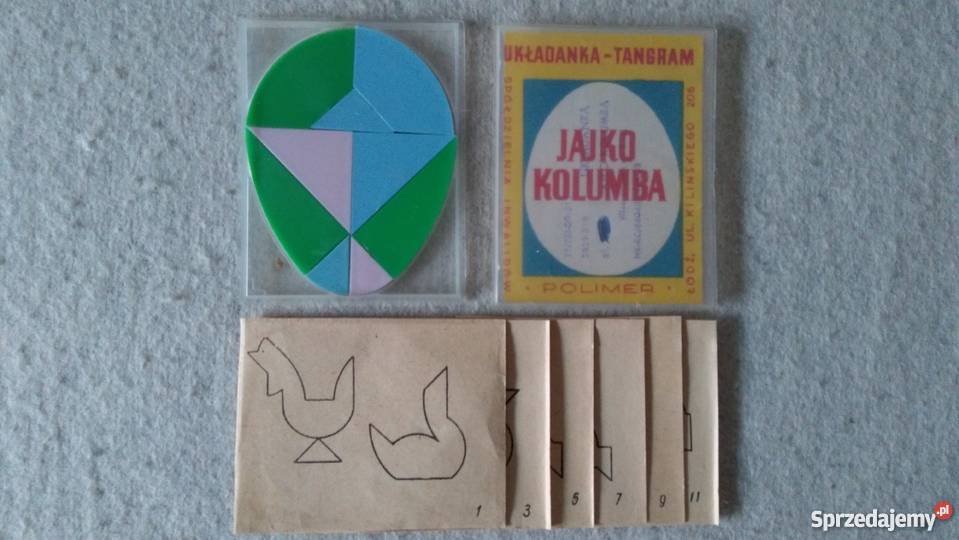 JAJKO KOLUMBA układanka tangram lata 70 pamiątka Warszawa