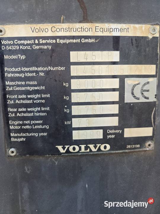 Volvo L45B L45 TP odpala bez problemu problem z Januszkowice sprzedam