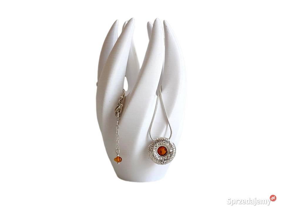 7519 Srebrny Donut z Bursztynem Kędzierzyn-Koźle