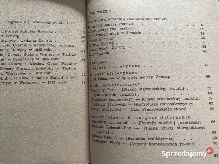 ZEMSTA ALEKSANDRA FREDRYMieczyslaw Inglot Lublin