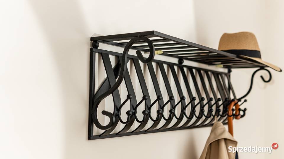 Wieszak kuty do przedpokoju 90 duży czarny mat Szczecin