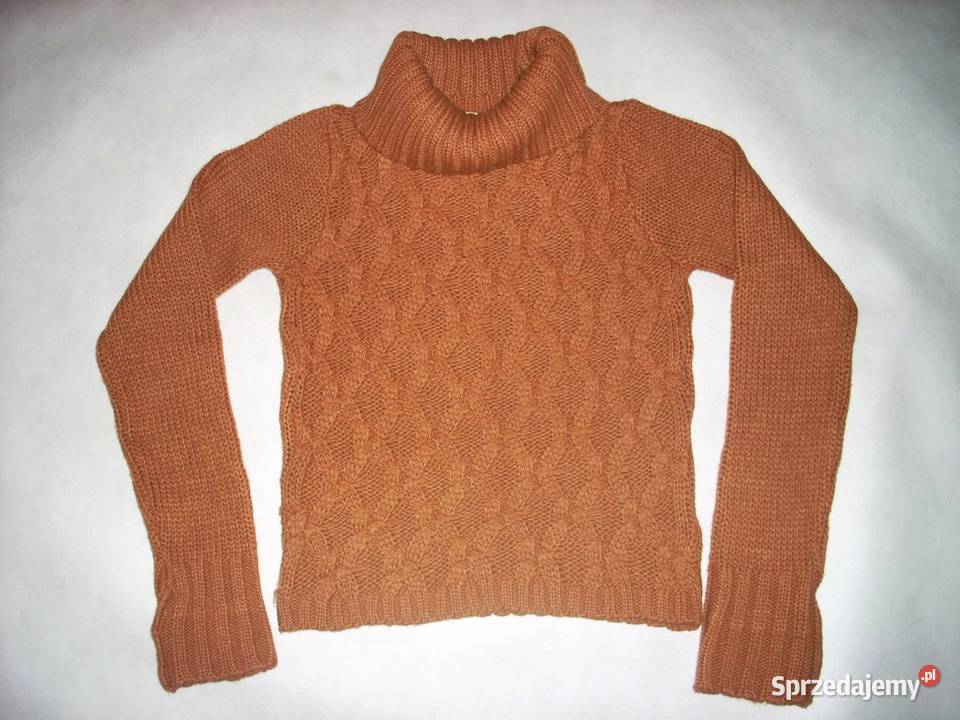 Karmelowy Ciepły Sweter Splot Golf j Nowy 36 38 Nowy Sącz sprzedam