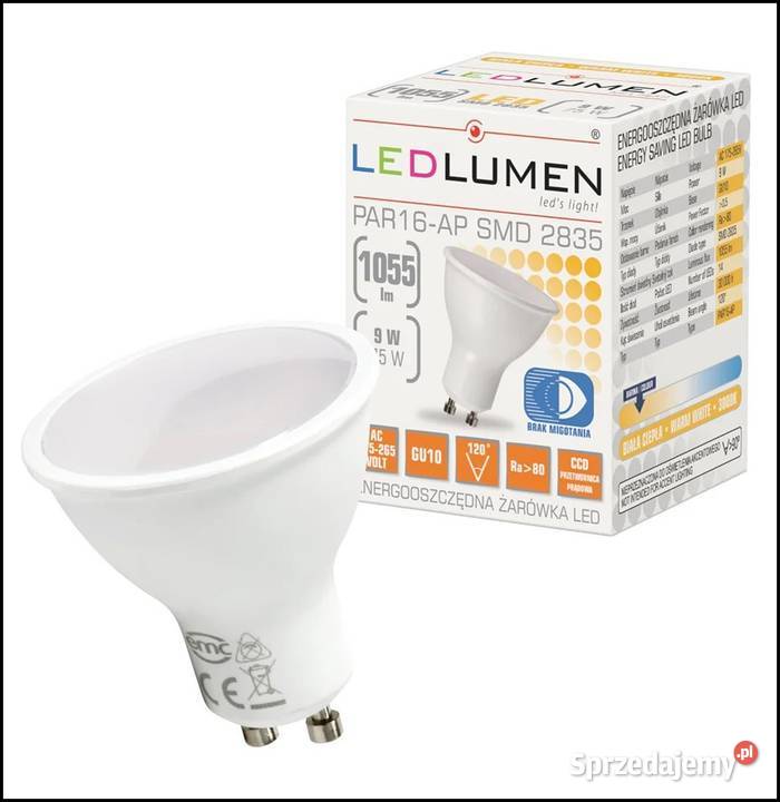 Żarówka LED LEDLUMEN GU10 9W 1055lm ciepła 6 Żarówki i świetlówki Warszawa