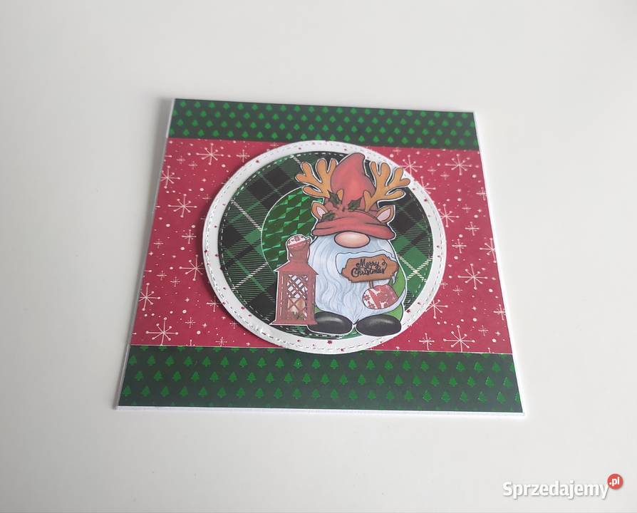 Kartka świąteczna ręcznie robiona na Boże Łódź