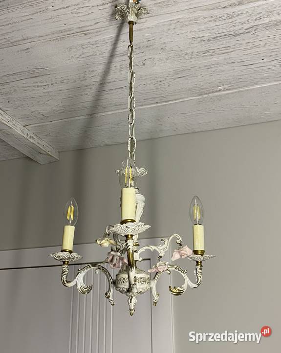 Francuski antyczny Żyrandol 4 Francja XX w Lampa Poznań