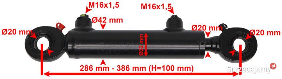 Cienki SIŁOWNIK Hydrauliczny Cylinder 32x20 Skok Solec Kujawski sprzedam