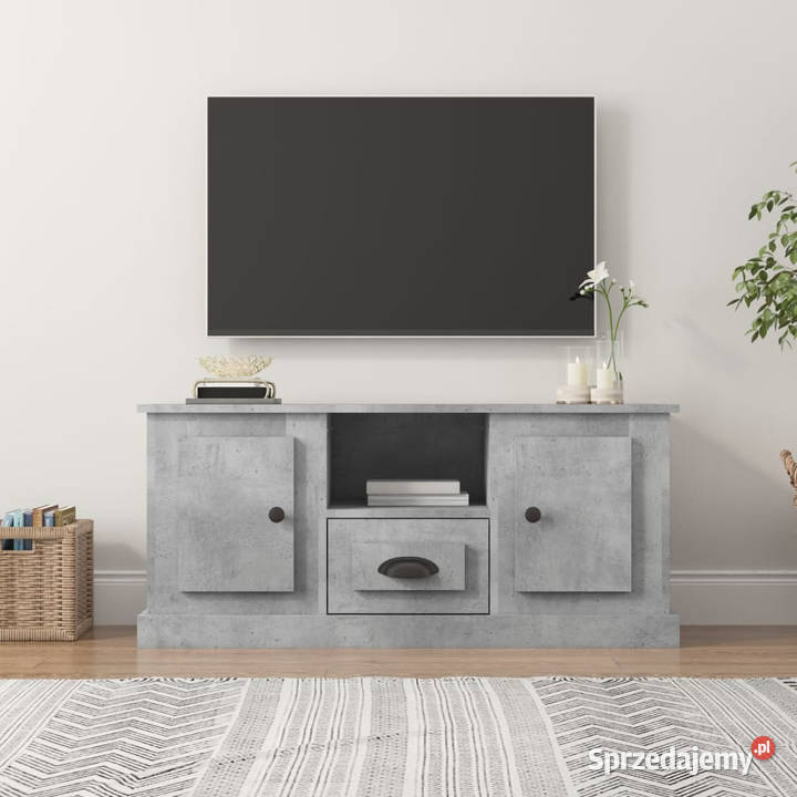 Szafka pod TV szarość betonu 100x355x45 WM816460 Warszawa