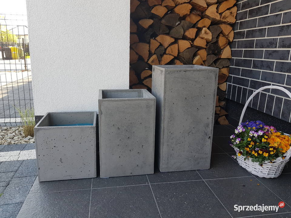 Donica betonowa 30x30x30 donice z betonu Rawicz sprzedam