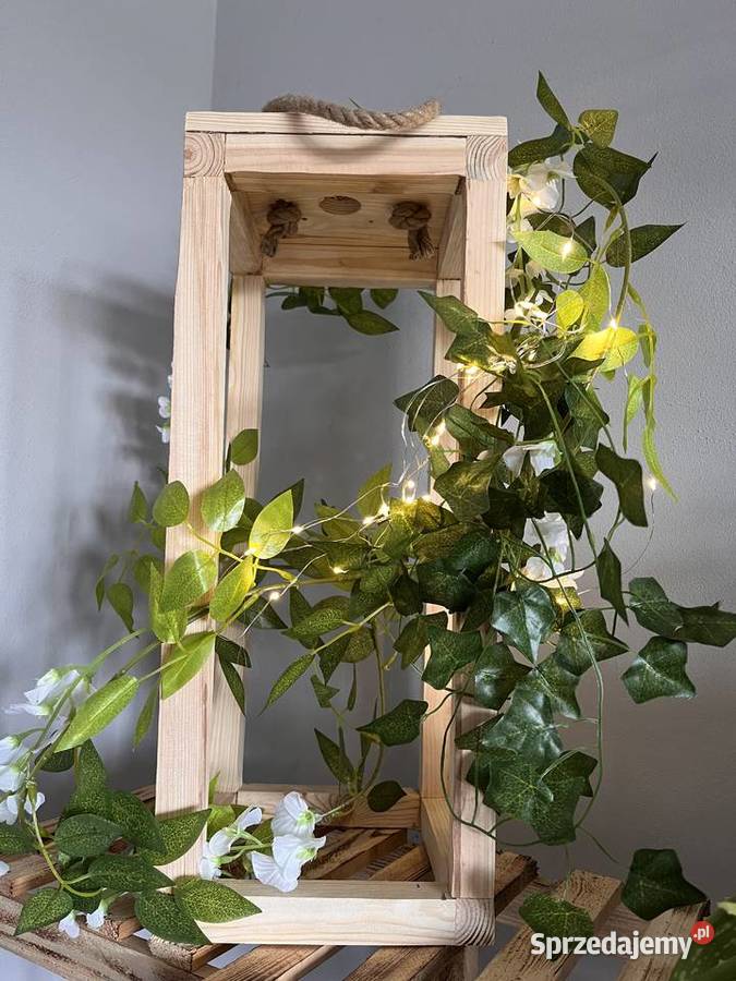 Piękny drewniany lampion handmade rękodzieło Nisko