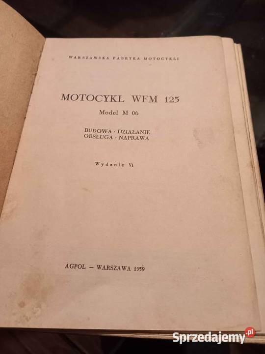 Wfm m06125 instrukcja obsługi 1959r Będzin