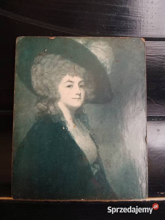 Stary drewniany obrazek w stylu vintage Portret Ruda Śląska