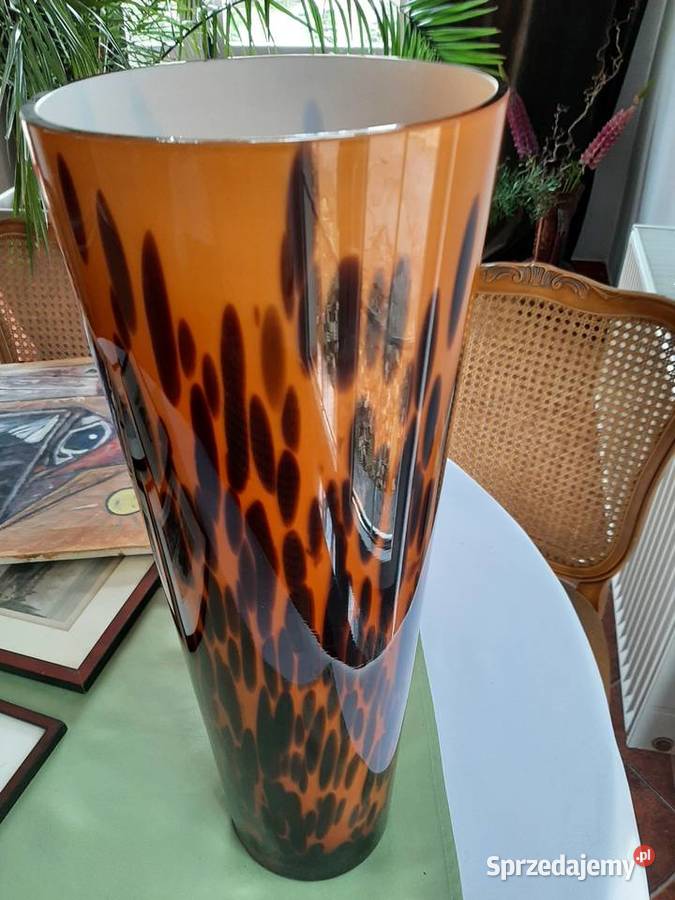 Wysoki piekny wazon panterka Stronie Śląskie