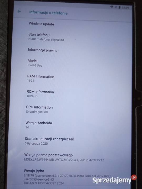 Tablet Pad6S Pro 1TB16GB Lublin