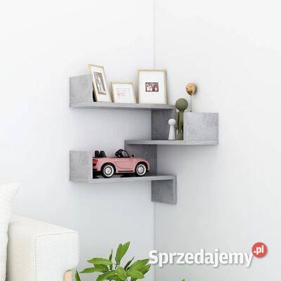 vidaXL Narożna półka ścienna szarość betonu