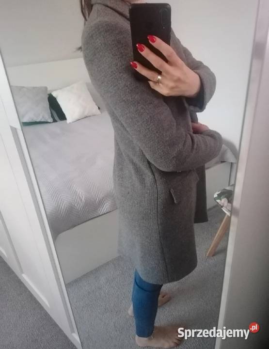 klasyczny szary płaszcz Zara XS Lubartów