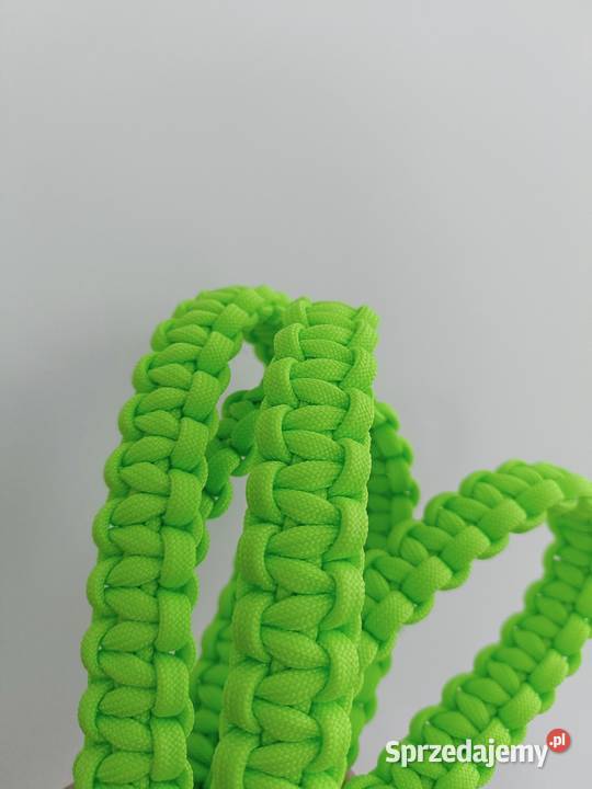Smycz spacerowa pleciona handmade paracord Jawornik Polski
