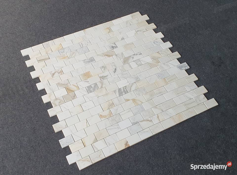 Mozaika marmurowa Bianco Calacatat Gold Bricks dolnośląskie Bielawa