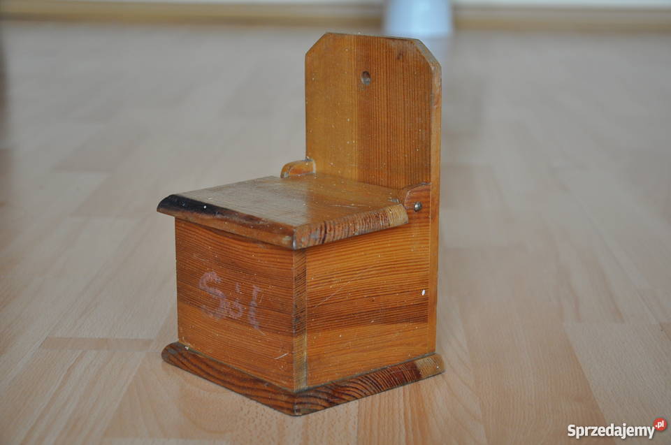 drewniana solniczka starocie prl