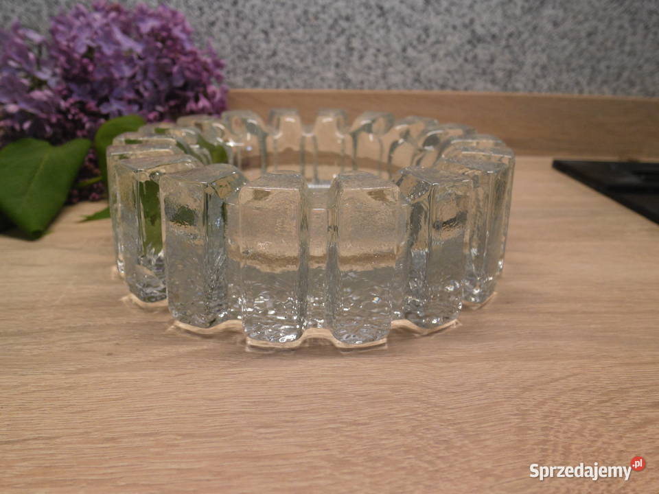 Szklany przyciskpopielnica masywna Porcelana i szkło Raszków