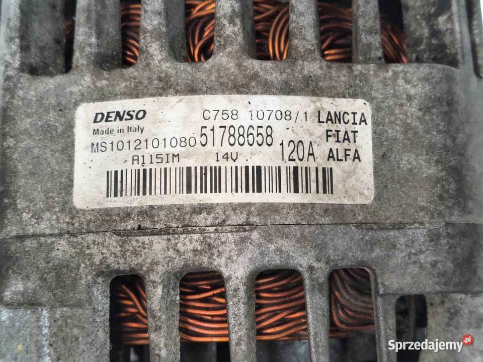 ALTERNATOR Fiat Bravo II 14 TJET denso 51788658 osobowe lubelskie Chełm