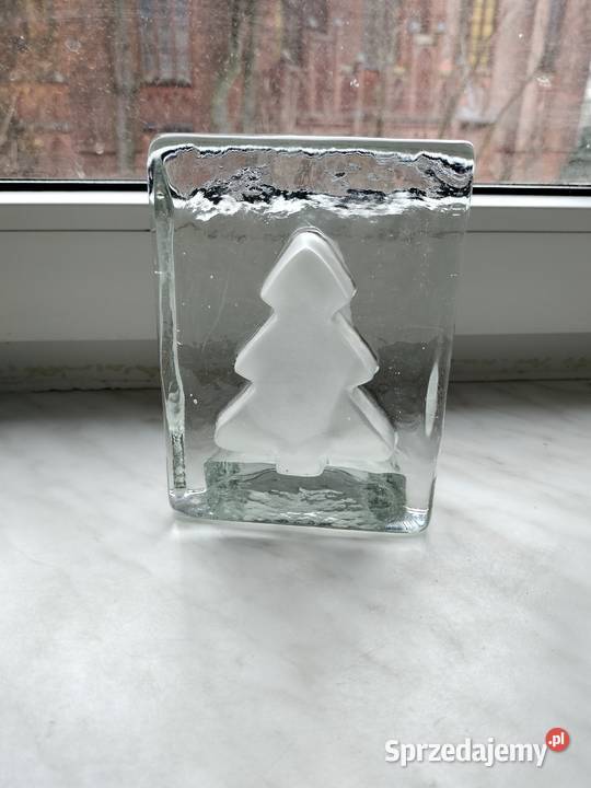 Świecznik szklany przycisk do papieru choinka Choszczno