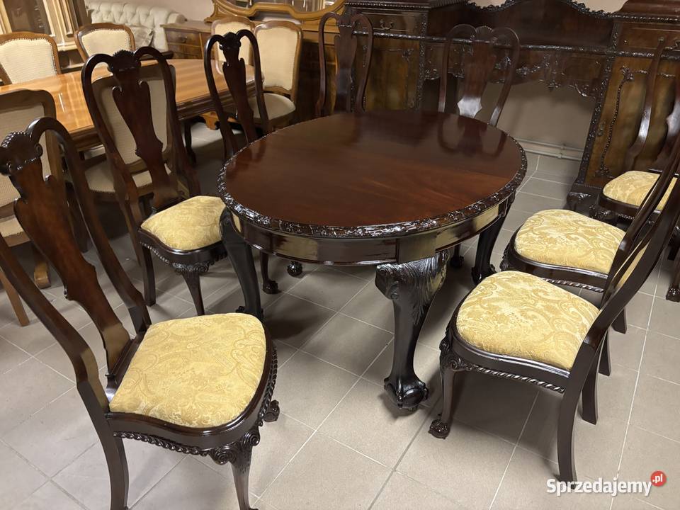 Stylowy Zestaw Rozkładany Stół 10 Krzeseł Gorzów Wielkopolski