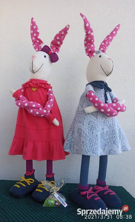 Zając królik zabawka ozdoba wysokość 87 do 93 Dekoracje i ozdoby sprzedam