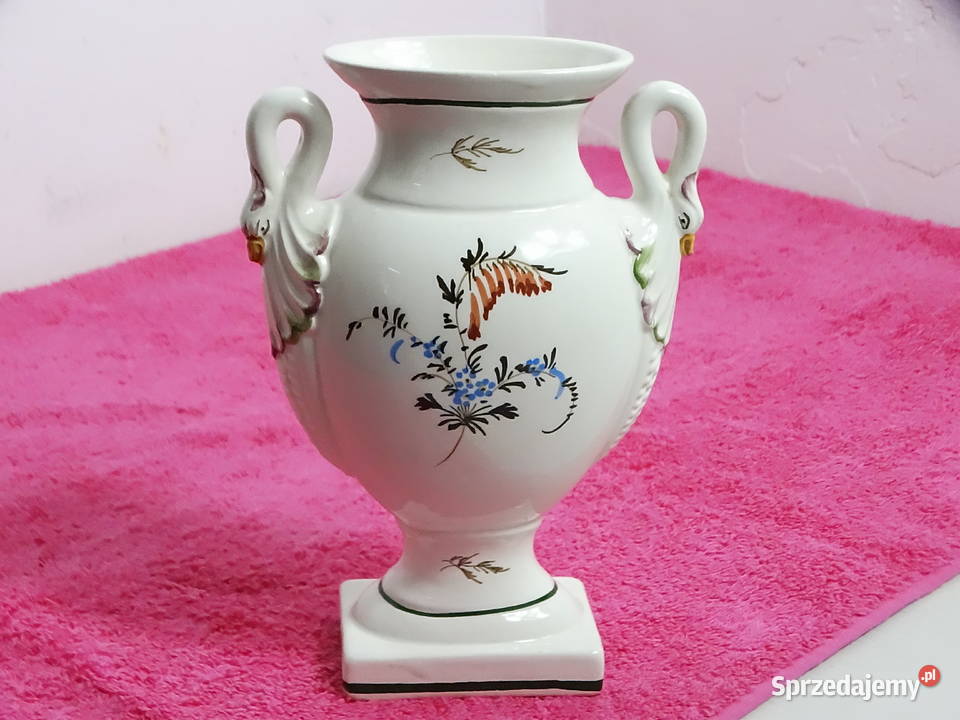 Włoski wazon ceramiczny ręcznie malowany Vintage Biłgoraj