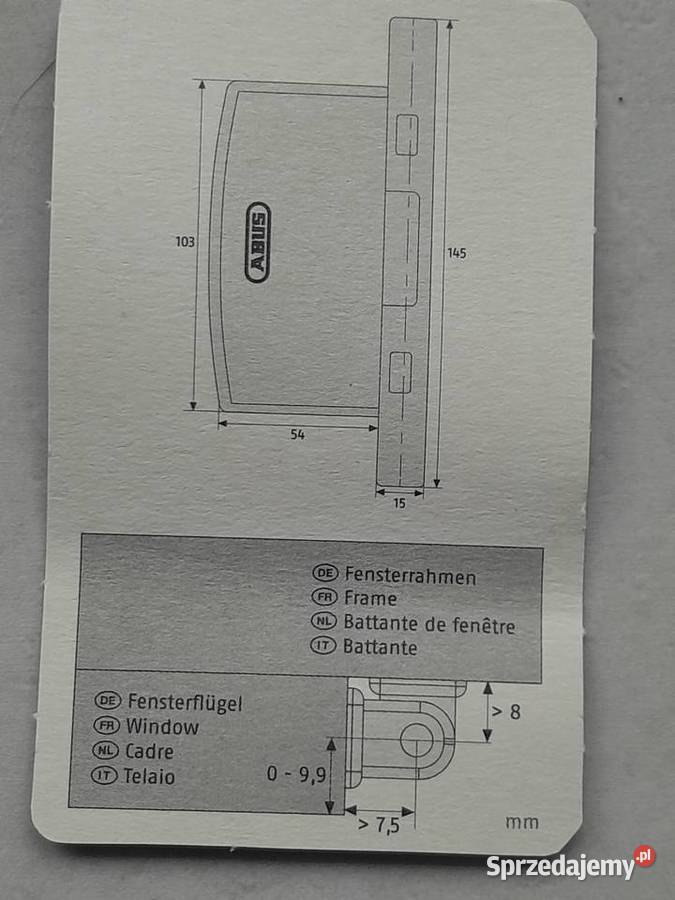 ABUS FAS97 zabezpieczenie boczne okien drzwi Dąbrowa Górnicza